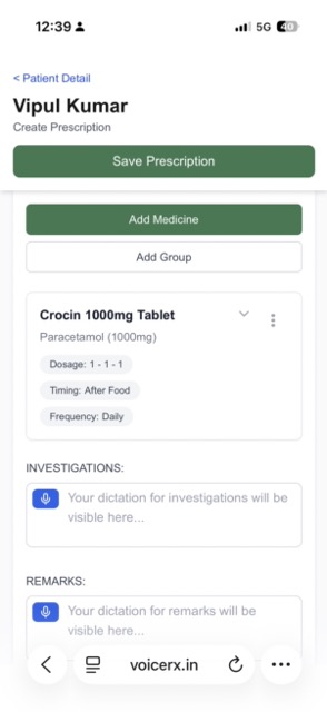 Screenshot placeholder highlighting the updated mobile prescription layout