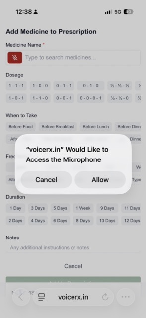 Screenshot placeholder showing the refreshed VoiceRx mobile dashboard
